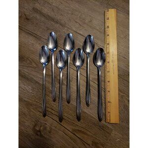 Lot Superior Stainless USA International Silver Dynamic (7) Iced Tea Spoons